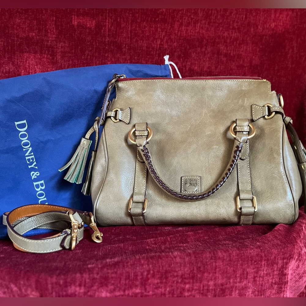 DOONEY & BOURKE Large Florentine Leather Satchel w/dustbag & Detachable Strap